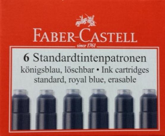 Faber-Castell naboje krótkie (6 szt.) niebieskie
