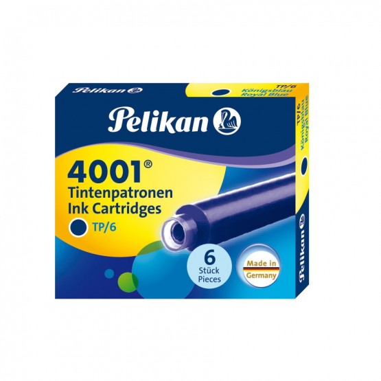 Naboje do pióra wiecznego Pelikan 4001 TP/6 krótkie niebieskie 