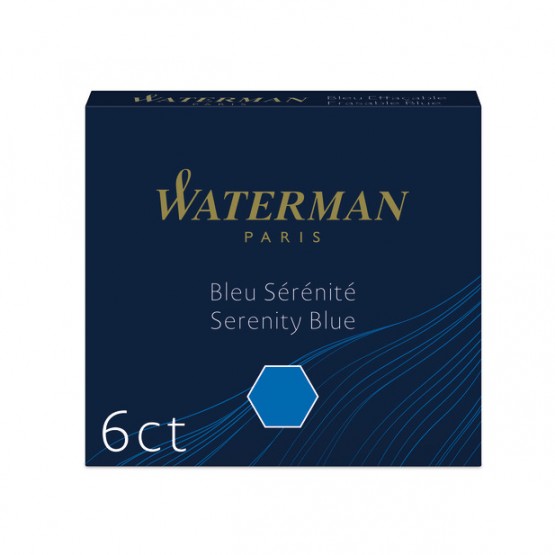 Naboje krótkie Waterman (6 szt.) niebieski Serenity Blue 