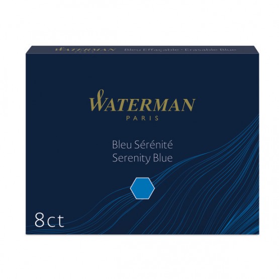 Naboje długie Waterman (8 szt.) niebieski Serenity Blue