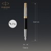 Pióro wieczne Parker Sonnet Premium METAL & BLACK GT (F) stalówka z 18K złota 