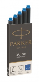 Parker Quink naboje do pióra wiecznego długie (5 szt.) niebieski zmywalny 1950383