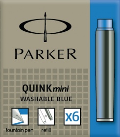 Parker Quink naboje do pióra wiecznego krótkie (6 szt.) niebieski zmywalny S0767240