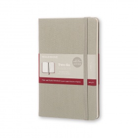 Notes Moleskine TWOGO 11,5x18 cm, linia/gładki, twarda oprawa, ash grey