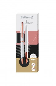 Zestaw piśmienniczy Pelikan pióro wieczne i długopis Jazz Noble Elegance, perłowy