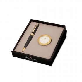 Zestaw Sheaffer Gift Collection 300 Czerń GT długopis i zegar biurkowy