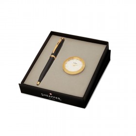 Zestaw Sheaffer Gift Collection 100 Czerń GT długopis i zegar biurkowy