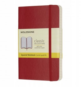 Notes Moleskine Classic 13x21 cm kratka, miękka oprawa, czerwony
