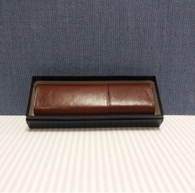 Etui skórzane na pióro i długopis  brąz