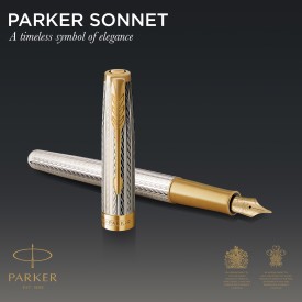 Pióro wieczne Parker Sonnet Premium Silver Mistral GT stalówka 18K